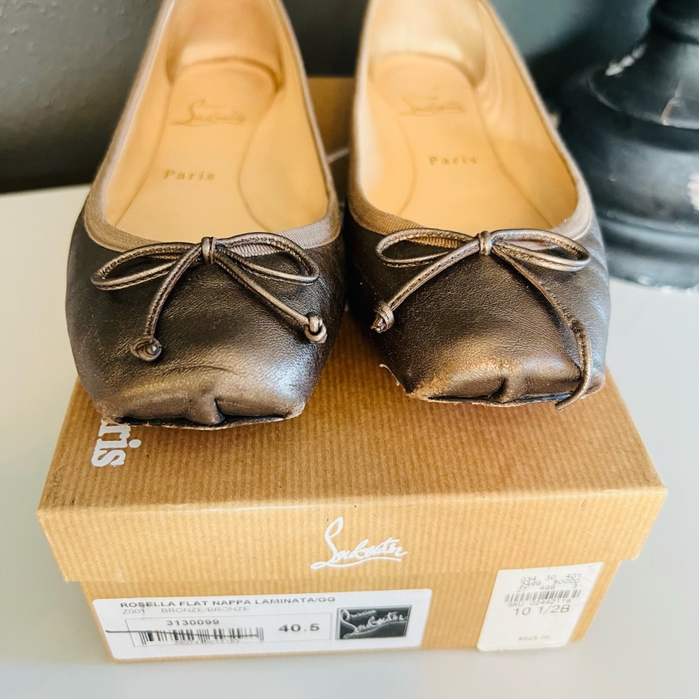Christian Louboutin Brown Leather Ballet Flats